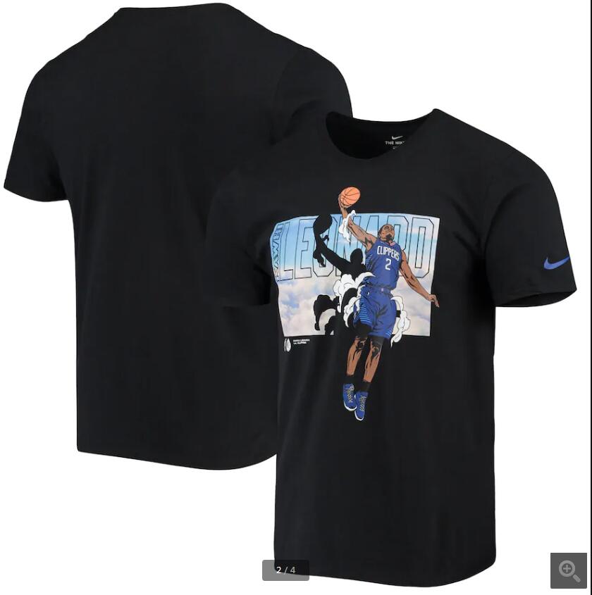 2020 NBA Men Kawhi Leonard LA Clippers Nike Elevation TShirt  Black->nba t-shirts->Sports Accessory